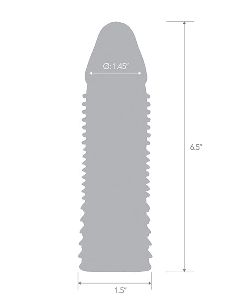 Blue Line Triple Sensation Penis Enhancing Sleeve Extension - 6.5 Inch Smoke Color | Pleasure Enhancement for Couples & Solo Play | Discreet Adult Toy for Enhanced Intimacy