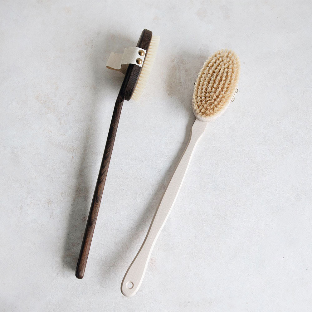 Exfoliating Bath Brush with Removable Head - Long Handle Back Scrubber for Shower & Spa - Perfect for Deep Cleansing & Skin Care