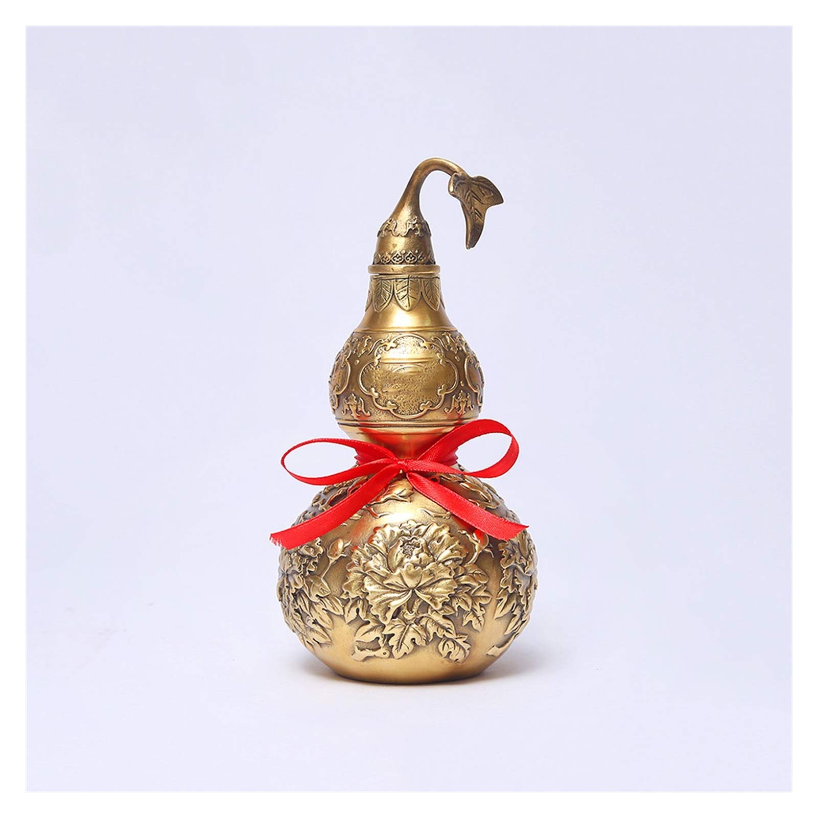 Zunruishop Handmade Copper Hulu Gourd Statue - Feng Shui Wealth & Peace Collectible Sculpture for Home, Garden, Office Decor | Perfect Gift for Housewarming, Birthday & Prosperity Decoration
