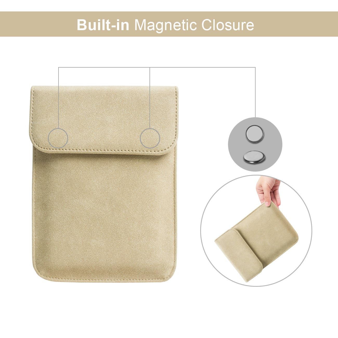GUKSRASO Kindle Sleeve Case Cover - Compatible with Kindle 2022/2019/Paperwhite/Voyage/8th Gen (6 Inch) - Protective Pouch Bag for Reading, Travel & Daily Use