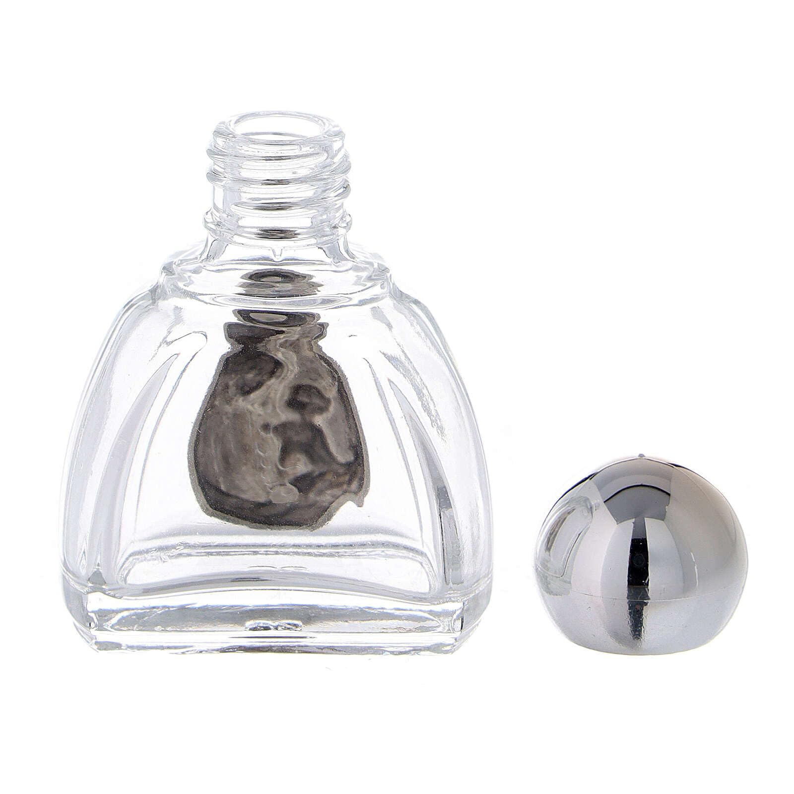 12ml Holy Water Glass Bottle with Silver Metallic Plastic Cap - Holy Family Design - 50-Piece Pack for Religious Ceremonies, Baptisms, Home Blessings & Spiritual Use