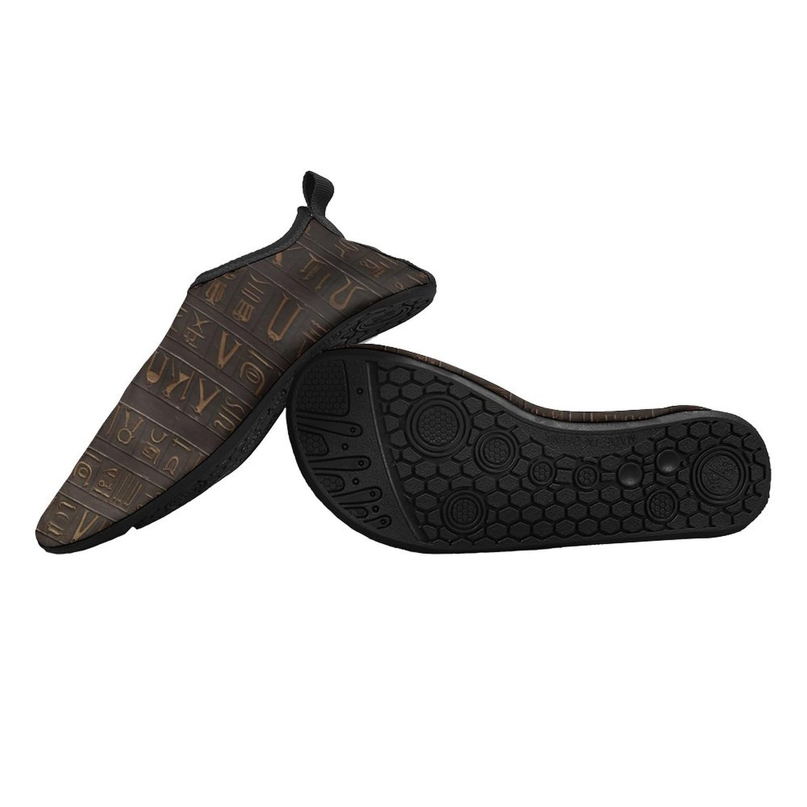 Quick Dry Water Shoes for Women & Men - Barefoot Aqua Swim Beach Shoes with Ancient Egyptian Hieroglyph Design | Perfect for Swimming, Beach Walking, Hiking & Water Sports
