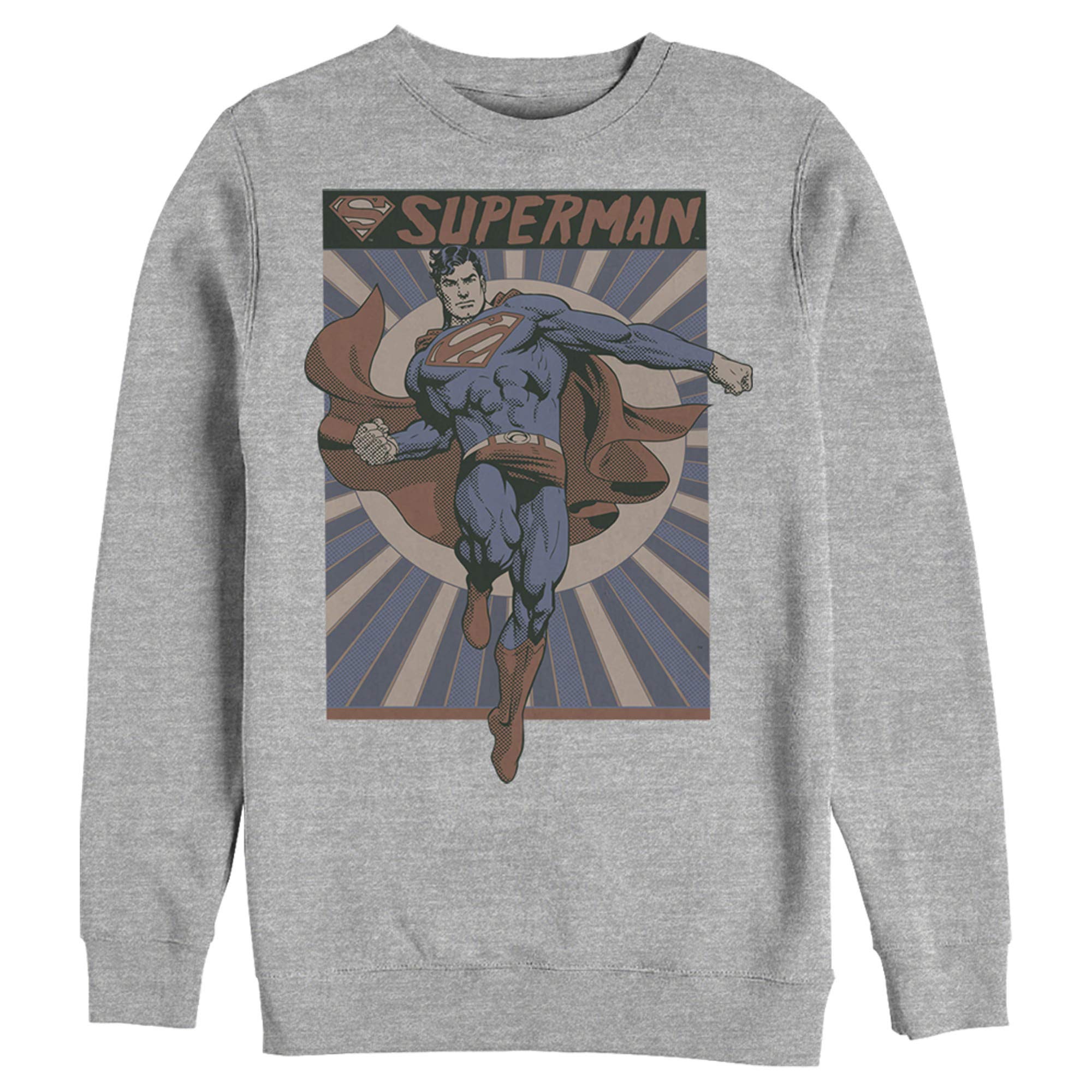 Superman Classic Hero Pose Sweatshirt for Men | DC Comics Graphic Hoodie | Casual Wear & Cosplay Costume