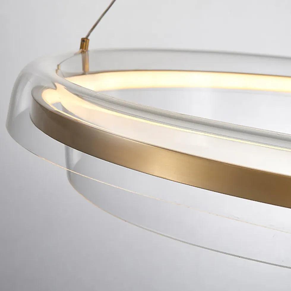 Modern Minimalist Gold Ring Design Pendant Light - Elegant Ceiling Fixture for Living Room, Bedroom, and Dining Room Decor