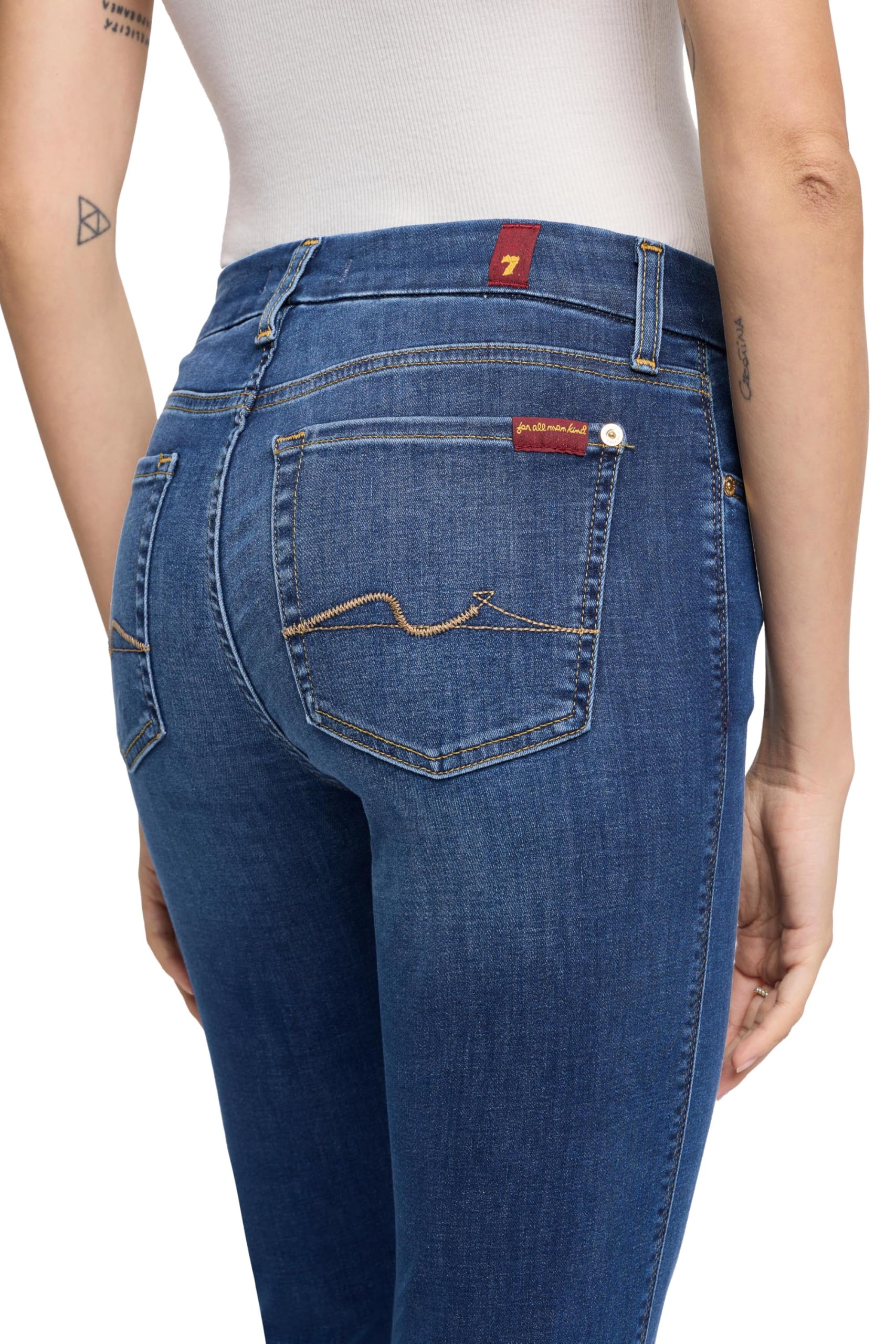7 For All Mankind Women's Kimmie Bootcut Jeans - Stretch Denim Pants for Casual & Office Wear | Comfortable Mid-Rise Fit | Perfect for Everyday Style & Night Out
