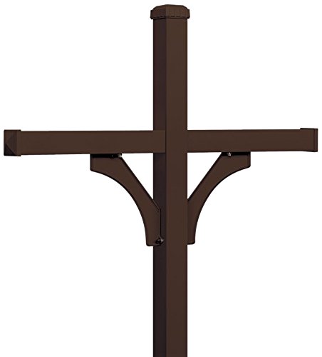Bronze 4874BRZ Deluxe Double-Sided Mailbox Post for In-Ground Mounting | Heavy-Duty 4x4 Mailbox Stand | Perfect for Residential Driveways & Curb Appeal