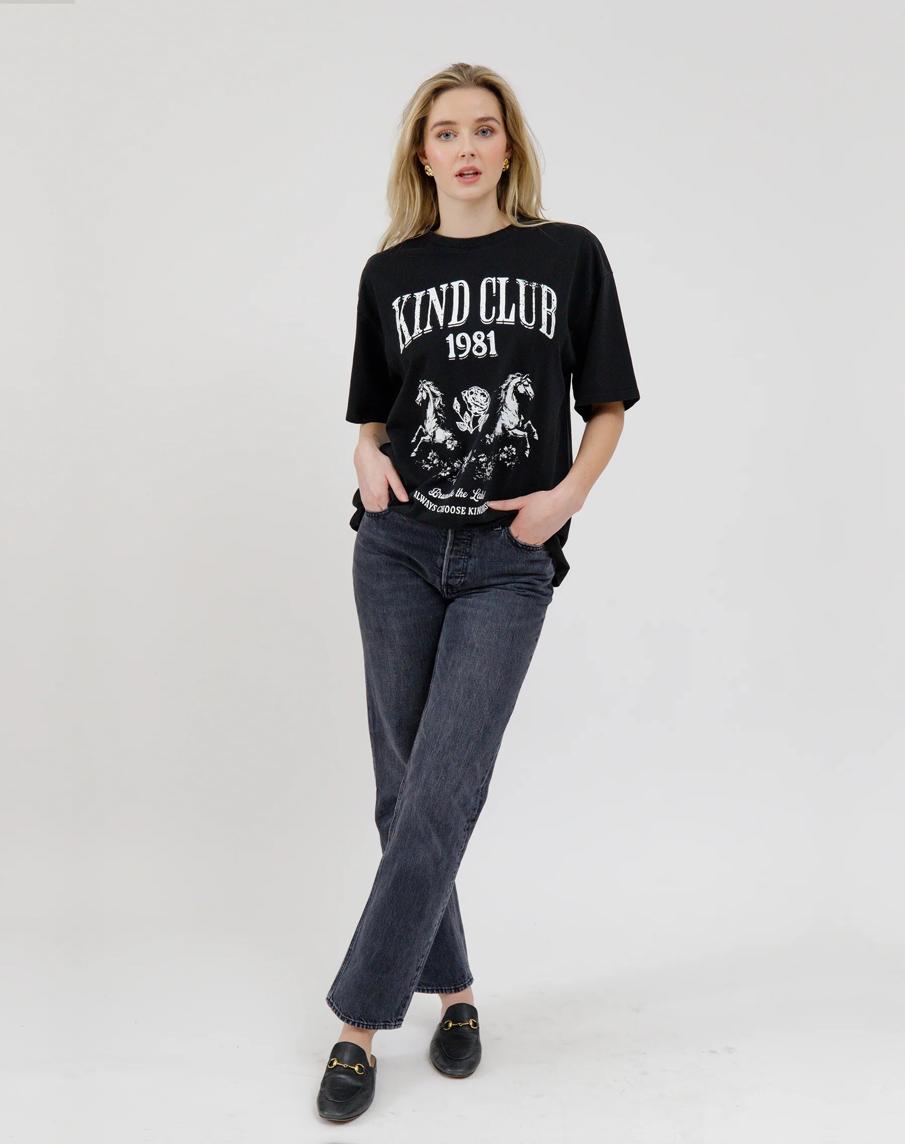 Brunette the Label Kind Club Tee - Soft Cotton Women's T-Shirt for Casual Wear & Everyday Comfort | Perfect for Outings, Lounging & Street Style