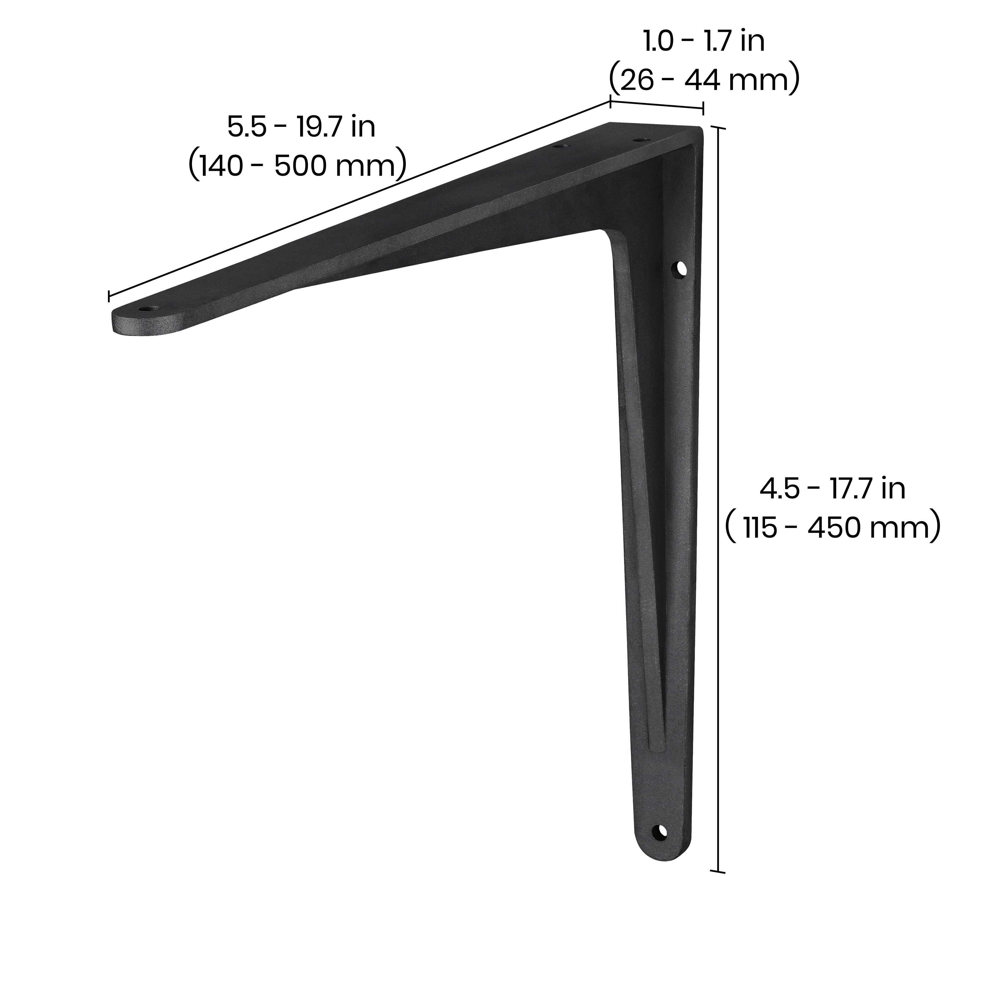 Heavy Duty HERAKLES Shelf Bracket - 6 Inch Steel L Brackets for Floating Shelves, Wall Mounted Shelving (Set of 4) - Perfect for Home Storage, Garage Organization & DIY Bookshelf Projects