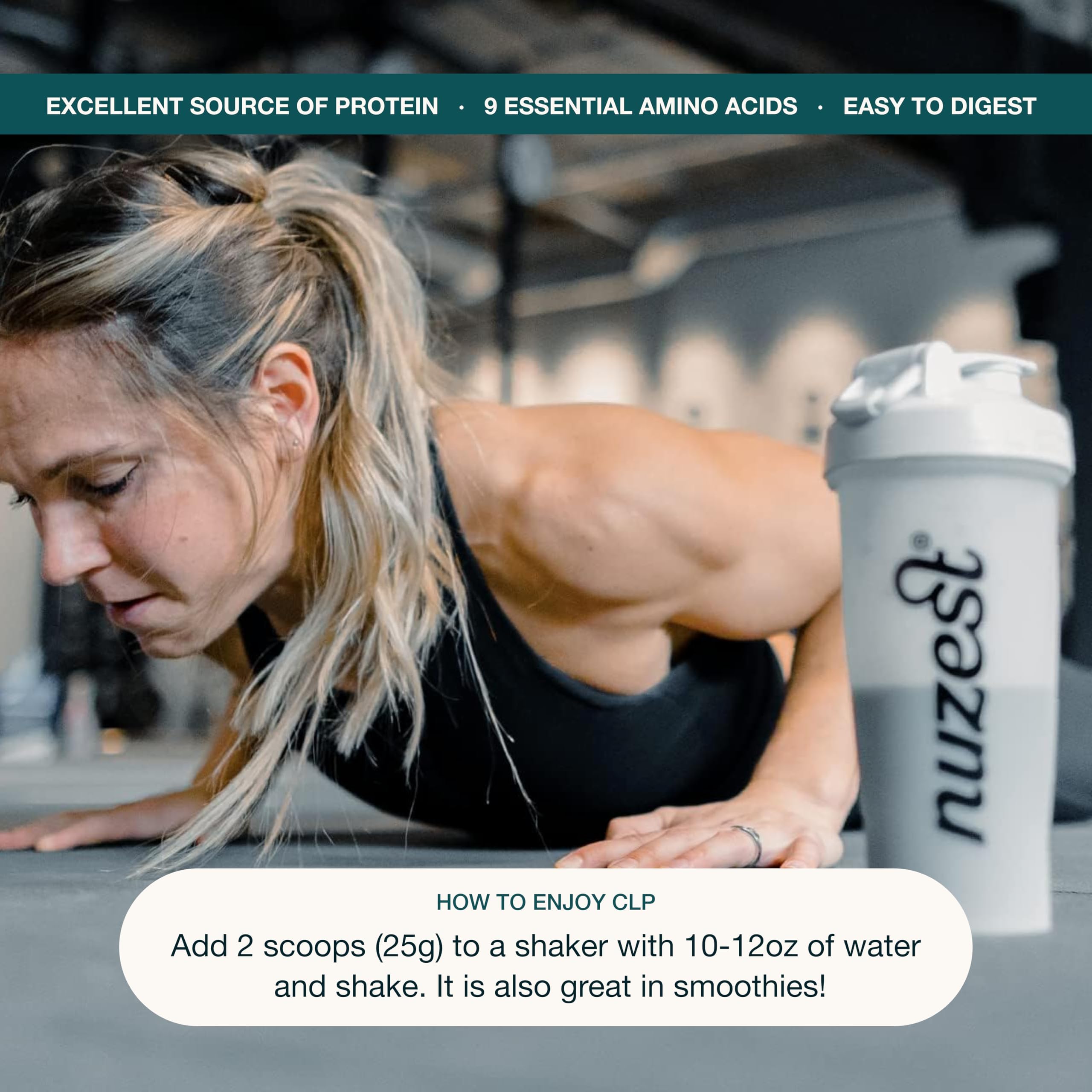 Nuzest Vegan Pea Protein Powder - Clean Lean Plant-Based Protein, Dairy Free, Gluten Free, Non-GMO, Smooth Vanilla Flavor (8.8 oz) | Perfect for Post-Workout Recovery & Healthy Smoothies