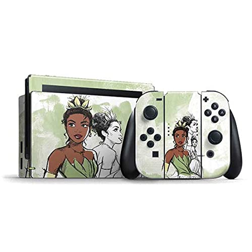 Official Disney Princess Tiana Sketch Skin Decal for Nintendo Switch Bundle - Custom Protective Vinyl Cover for Gaming Console - Perfect for Disney Fans & Switch Gamers
