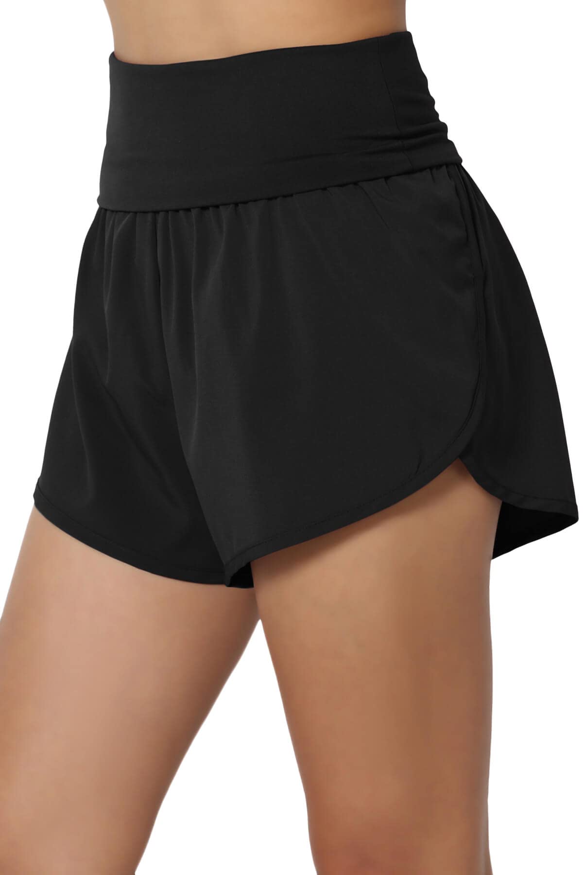TheMogan Women's High Waist Running Shorts - Lightweight Gym Workout Shorts with Inner Liner - Perfect for Yoga, Jogging & Fitness Training