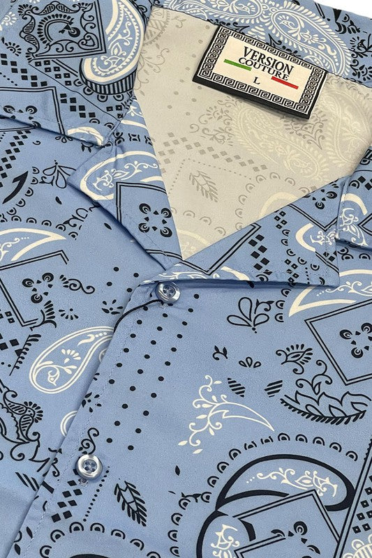 Men's Casual Collared Print Button Down Shirt - Stylish Short Sleeve Hawaiian Shirt for Summer, Beach, Party & Vacation - Lightweight Breathable Fabric for Outdoor Activities