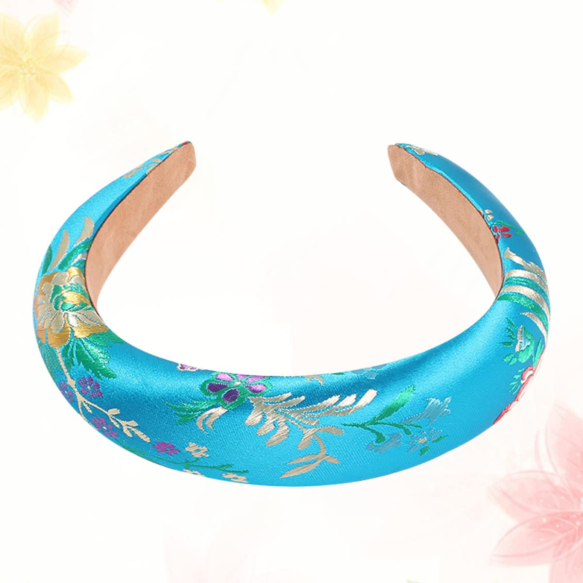 FRCOLOR 1pc Floral Embroidery Headband for Women - Elegant Wide Headband with Flower Design - Perfect for Weddings, Parties, and Everyday Fashion Accessories