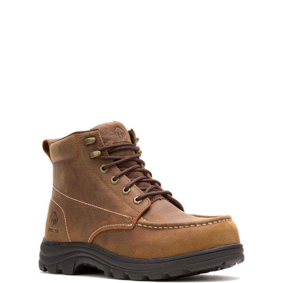 Carlsbad Moc Waterproof Steel Toe Work Boots for Men - Slip Resistant Safety Shoes for Construction, Warehouse & Outdoor Work