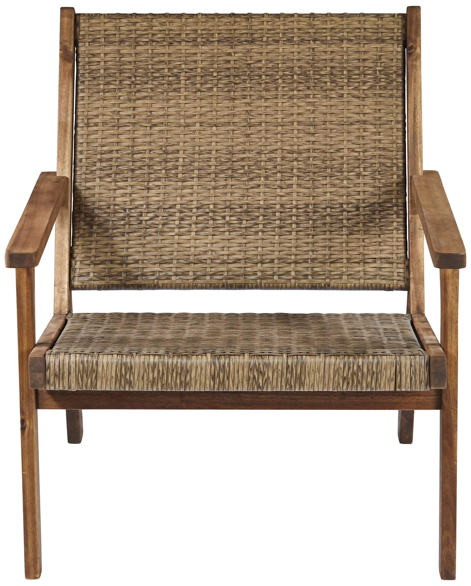 Perry 27.75 Inch Wide Natural Wood Outdoor Armchair - Patio, Garden, Poolside, and Backyard Relaxation Chair