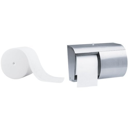 Kimberly-Clark Professional Stainless Steel Coreless Double Roll Toilet Paper Dispenser with 36-Pack Scott Coreless Standard Roll Refills - Ideal for Commercial Restrooms, Offices & High-Traffic Public Washrooms
