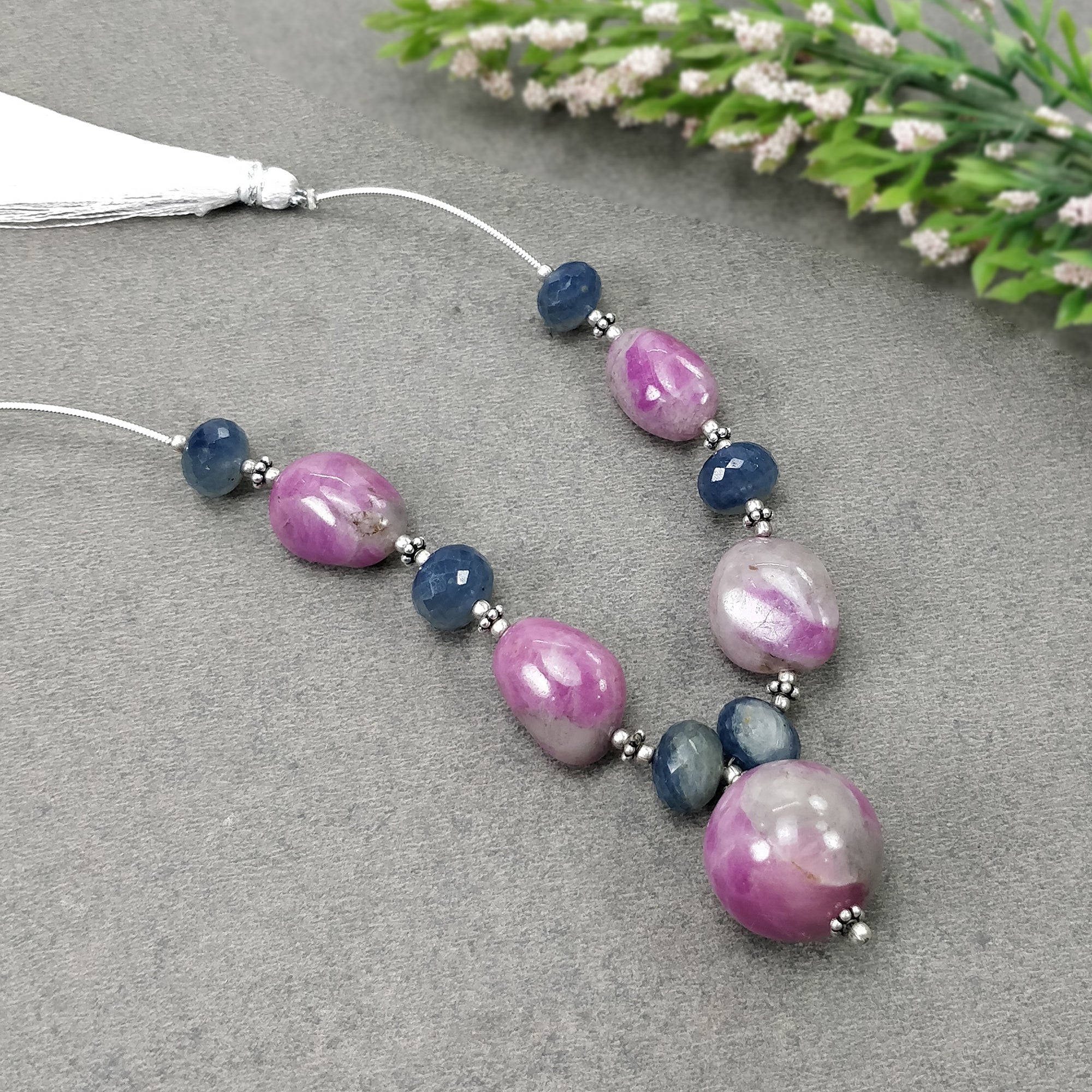 Natural Untreated Bi-Color Zoisite Ruby & Blue Sapphire Loose Beads - 195.40cts Gemstone Balls (10mm-19mm) for Jewelry Making, DIY Crafts & Healing Crystal Collections