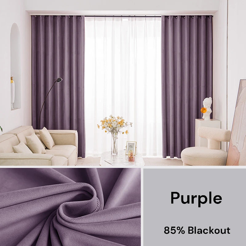 Wynter Velvet Minimalist Blackout Custom Curtains for Bedroom & Living Room - Thermal Insulated Noise Reducing Window Drapes for Home Decor