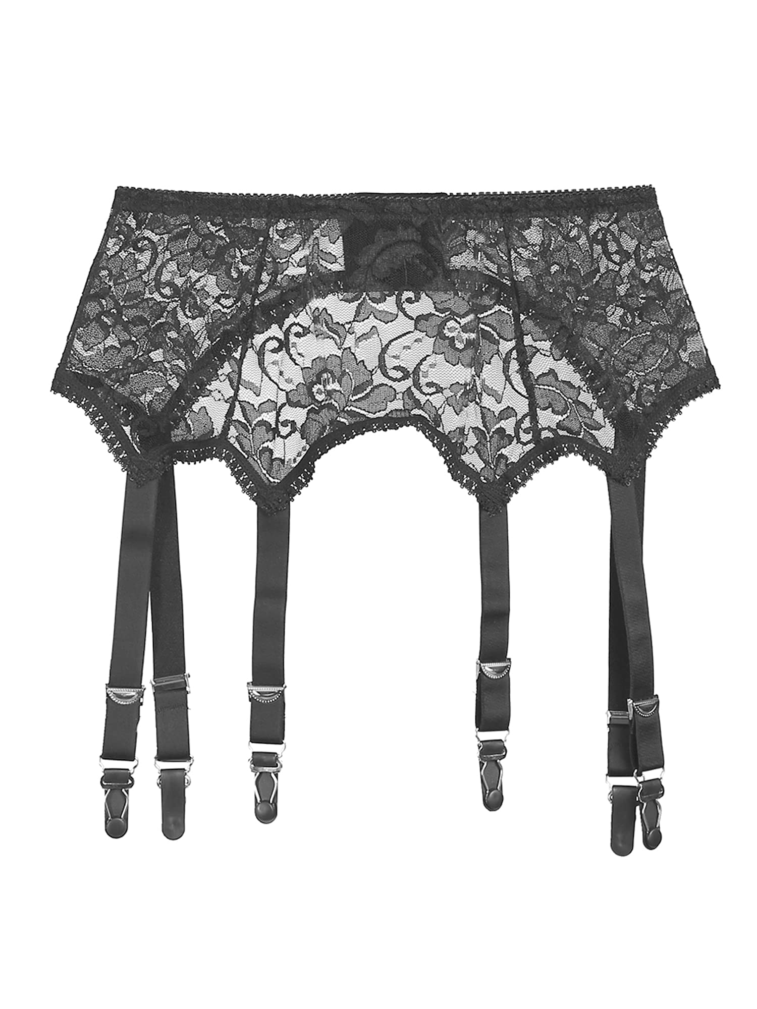 Michellecmm Women's Mesh Garter Belt - High Waist Suspender Belt with 6 Metal Clips for Stockings & Lingerie | Sexy Lingerie Accessory for Bridal, Boudoir & Special Occasions