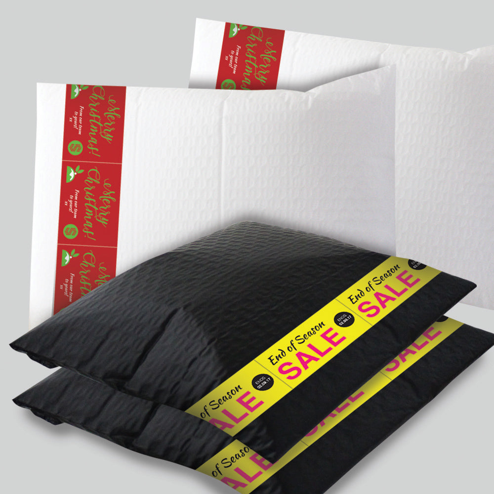 Black Padded Mailer with Banner - Side Opening Shipping Envelopes (100-Pack) | Perfect for Ecommerce, Small Business & Online Sellers