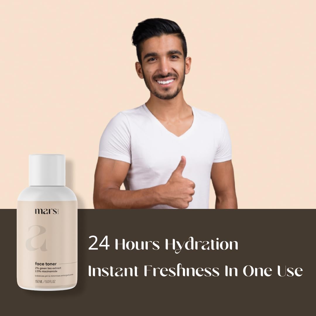 GHC Mars Face Toner with Niacinamide & Hyaluronic Acid - Pore Minimizer & Acne Treatment for Clear Skin - 150ml (1 Pack) | Daily Skincare Routine for Oily & Combination Skin