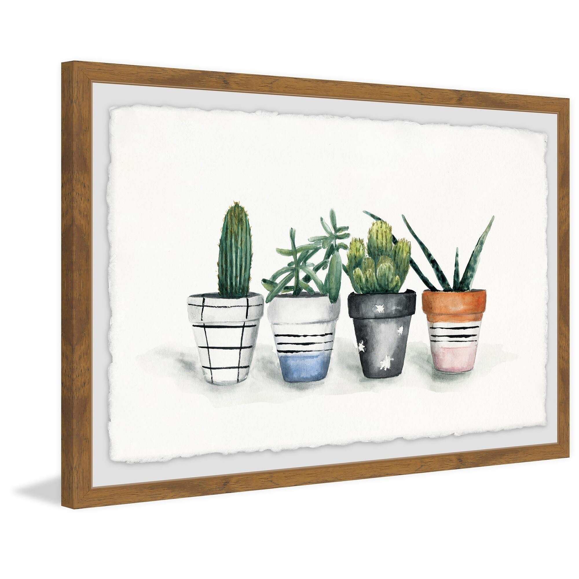 Marmont Hill Handmade Fashion Pots Framed Print Wall Art 24x16 - Boho Home Decor for Living Room, Bedroom & Office