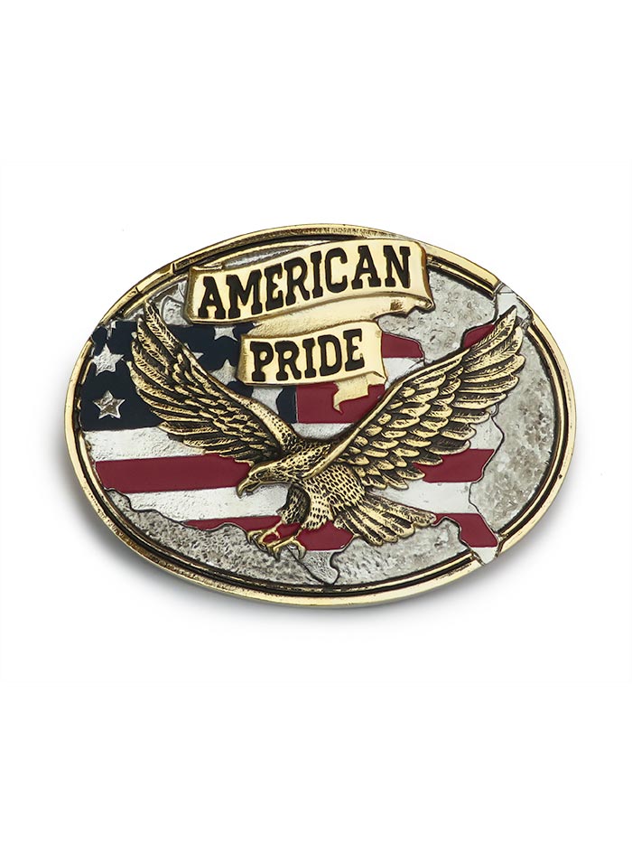 Montana Silversmiths 60806P American Pride Eagle Belt Buckle in Gold - Western Style Accessory for Cowboy Boots & Jeans