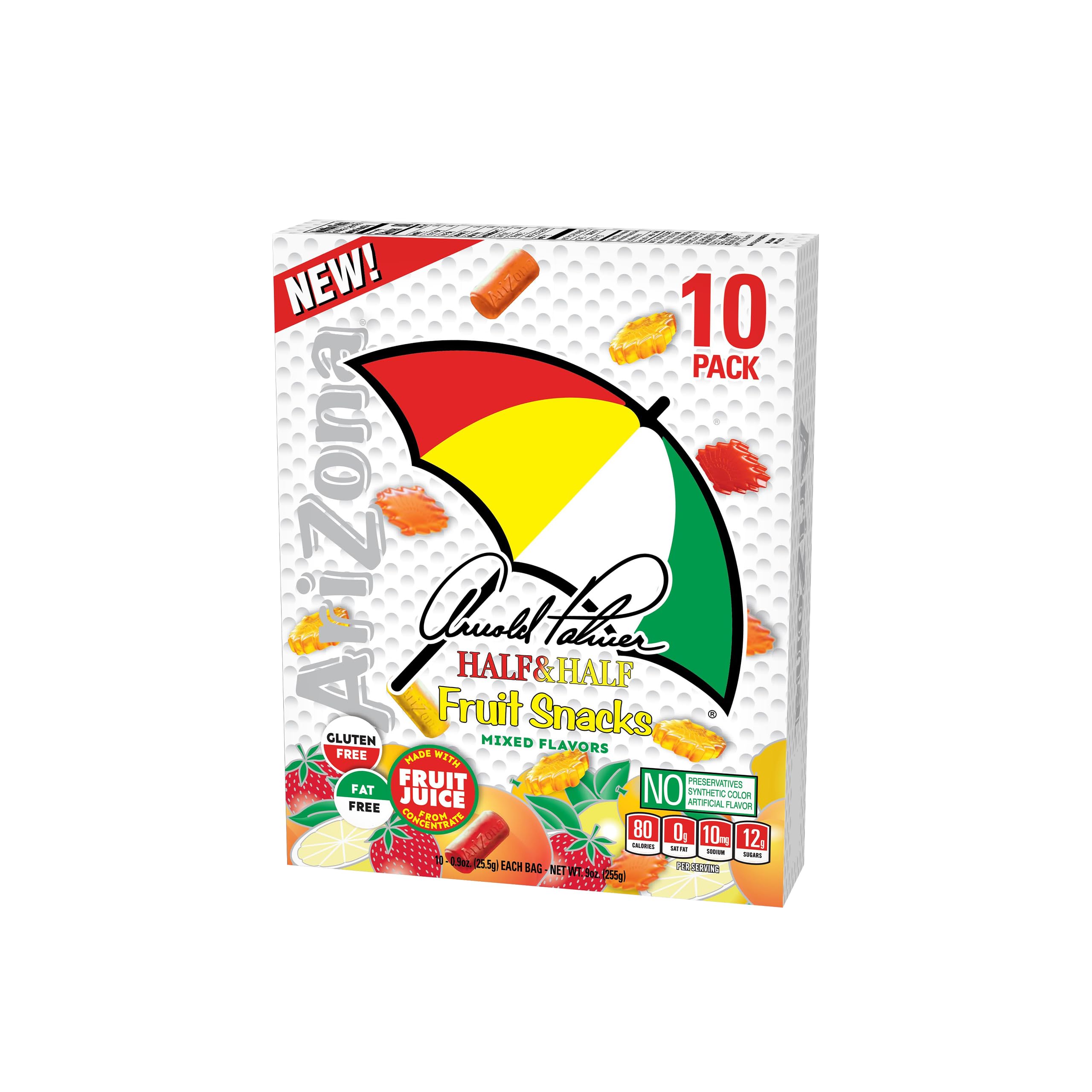 AriZona Iced Tea Fruit Snacks - Arnold Palmer Flavor, 0.9oz (10 Count) | Delicious On-The-Go Snack for School, Office & Road Trips