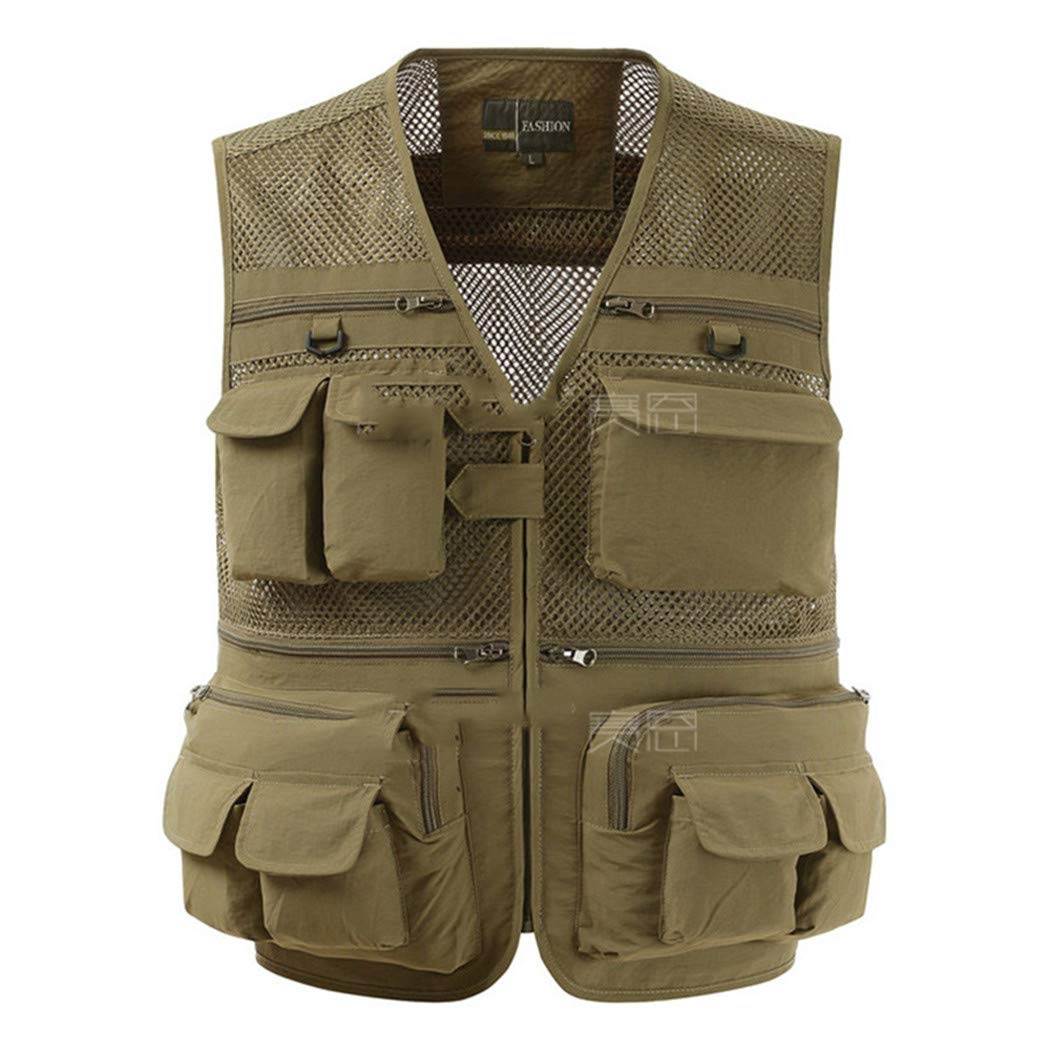 Breathable Mesh Camouflage Fishing Vest for Men - Lightweight Openwork Jacket for Outdoor Photography, Hunting & Hiking Adventures