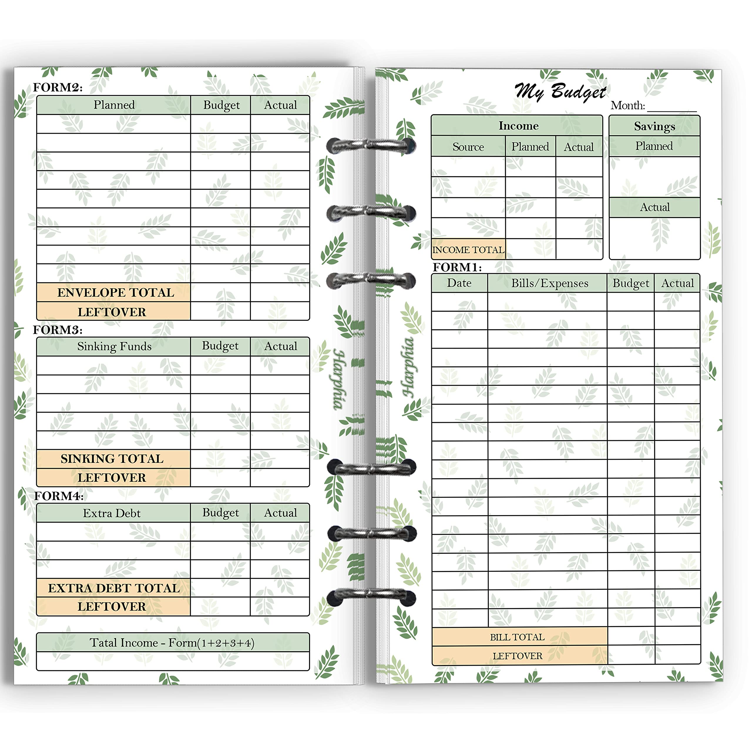 2025 6-Hole Planner Refill Inserts - 2 Pack, 6.75