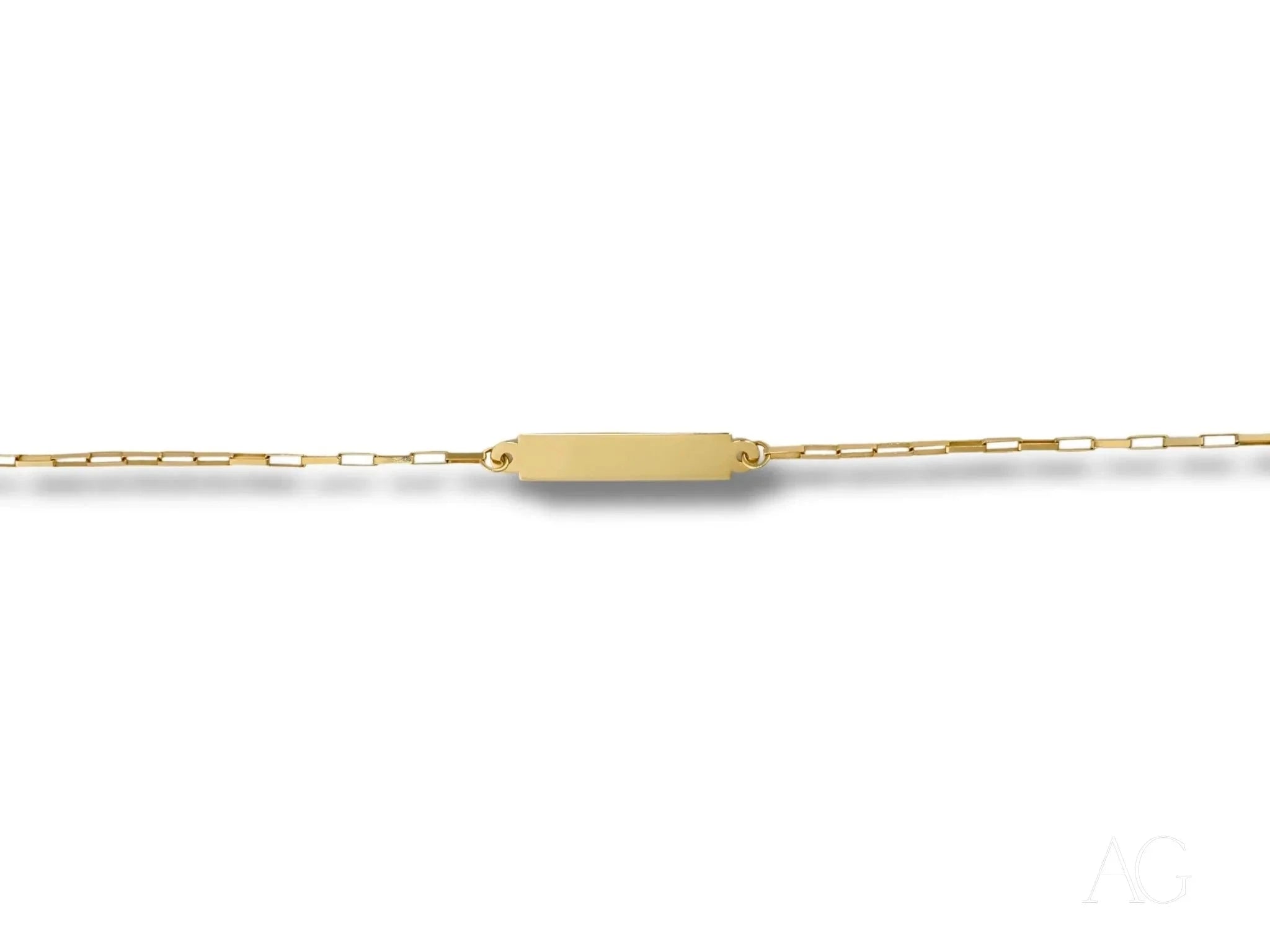 Elegant Solid 18K Gold Kids Bracelet with Custom ID Engraving - Perfect Gift for Birthdays, Christenings & Special Occasions