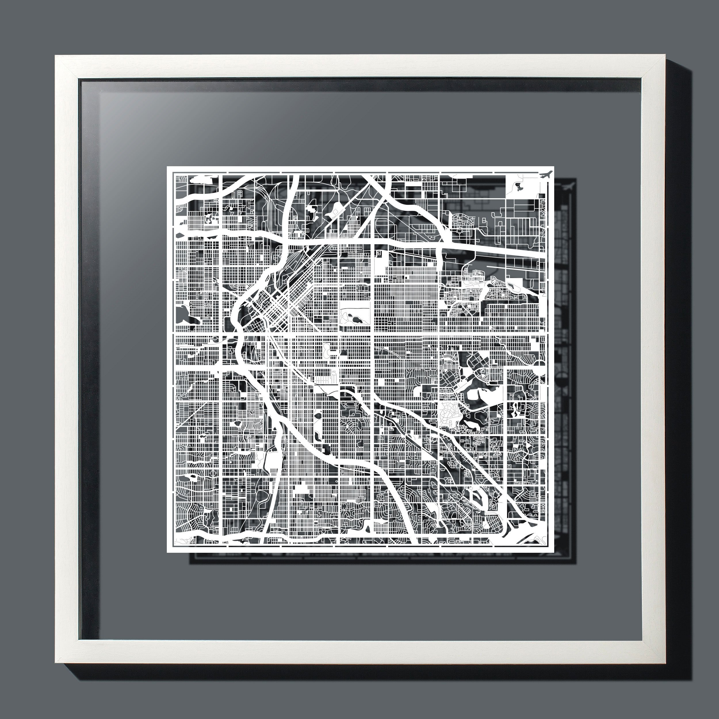 Denver Paper Cut Map - White 12×12 Inches by O3 Design Studio | Handcrafted Paper Art Wall Decor for Home & Office | Perfect Gift for Travel Lovers & Map Enthusiasts