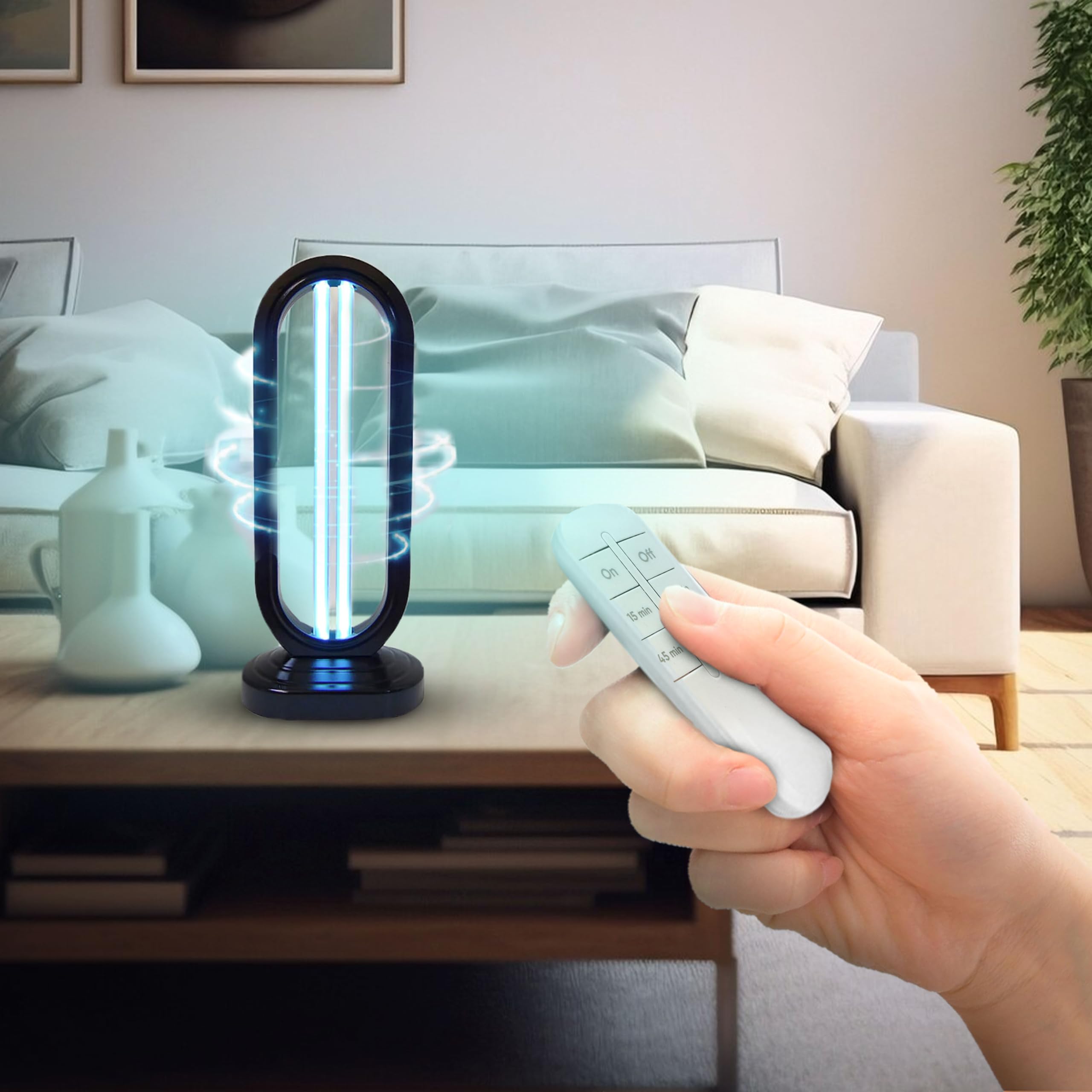 Swissklip UV-C Light Sanitizer for Home - Portable Disinfection Device for Dust Mites, Mold & Germs - 4 Speed Settings - Ideal for Bedrooms, Kitchens & Travel Use