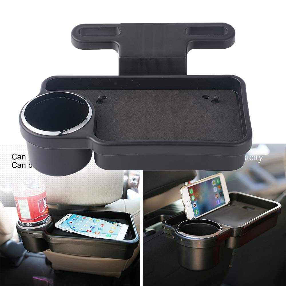 Foldable Car Headrest Cup Holder - Multifunctional Seat Back Organizer with Drink Pocket & Food Tray | Perfect for Road Trips, Commuting & Family Travel