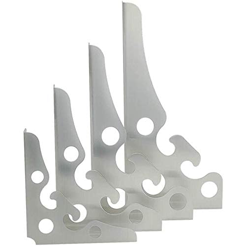 Heavy Duty Stainless Steel Shelf Brackets 8 Inch (20cm) - 1 Pair Floating Shelf Supports, Wall Mounted Right Angle Brackets for Home, Office, and Kitchen Storage Organization