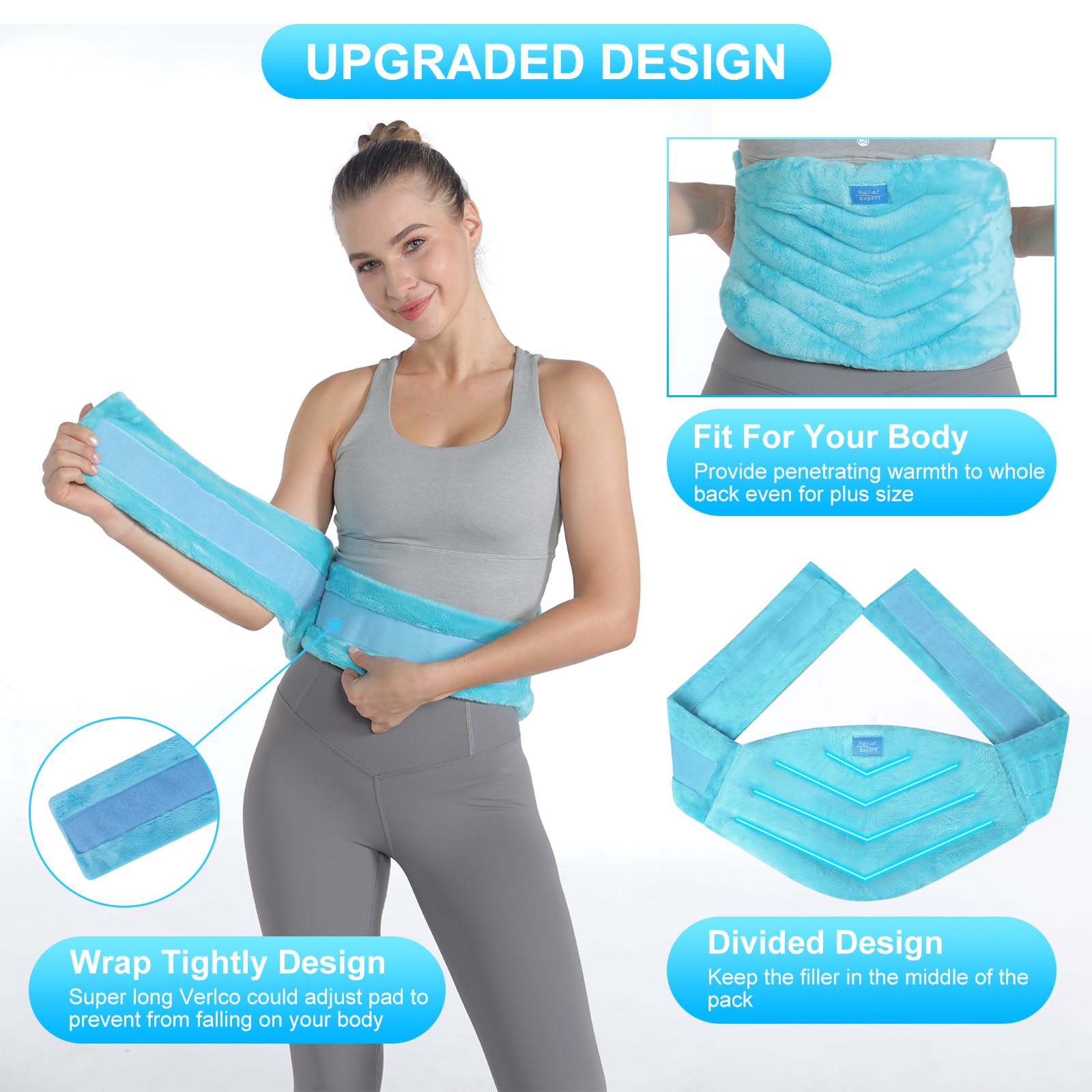 Microwavable Heating Pad for Back Pain Relief - Moist Heat Therapy for Neck, Shoulder & Stomach - Unscented & Reusable - Perfect for Home, Office & Travel Use
