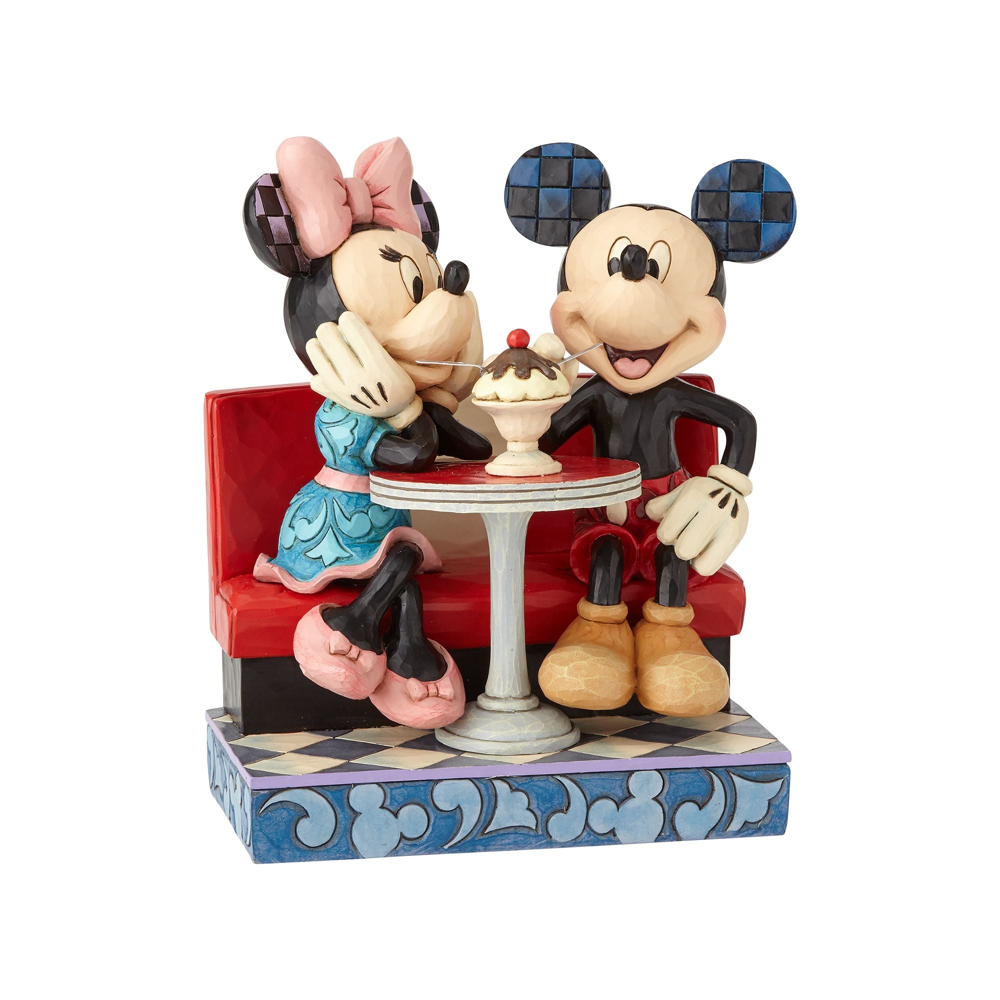 Mickey & Minnie at Soda Shop - Disney Collectible Figurine Set for Home Decor, Gift & Disney Fan Collection - Perfect for Display Shelves, Office Desk & Themed Parties