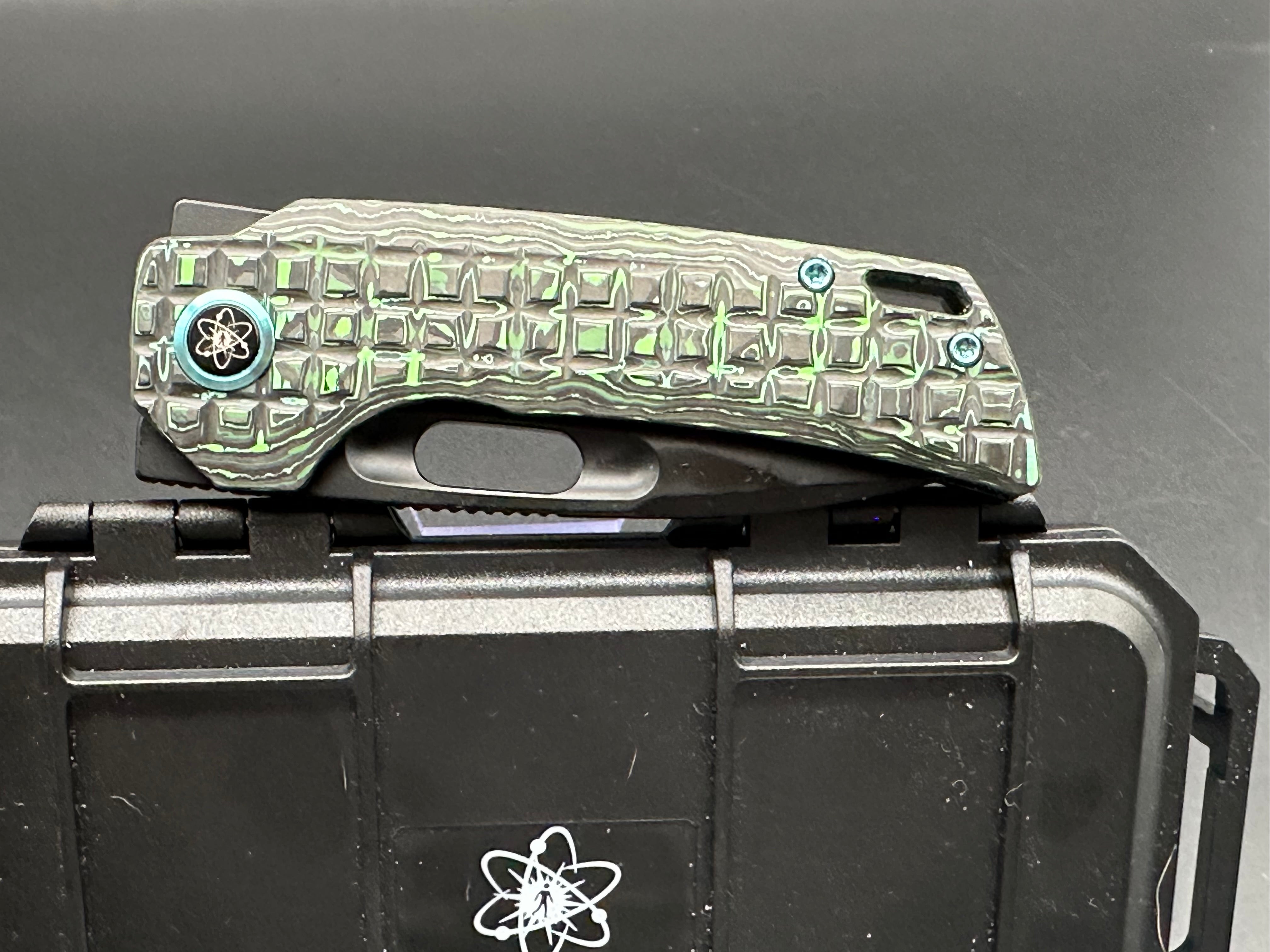 EMP EDC Nymble 3.1 Pocket Knife - Elmax Blade with Titanium Frag Handle & Green Camo Carbon Fiber | Everyday Carry, Outdoor Survival, Camping, Hunting Gear