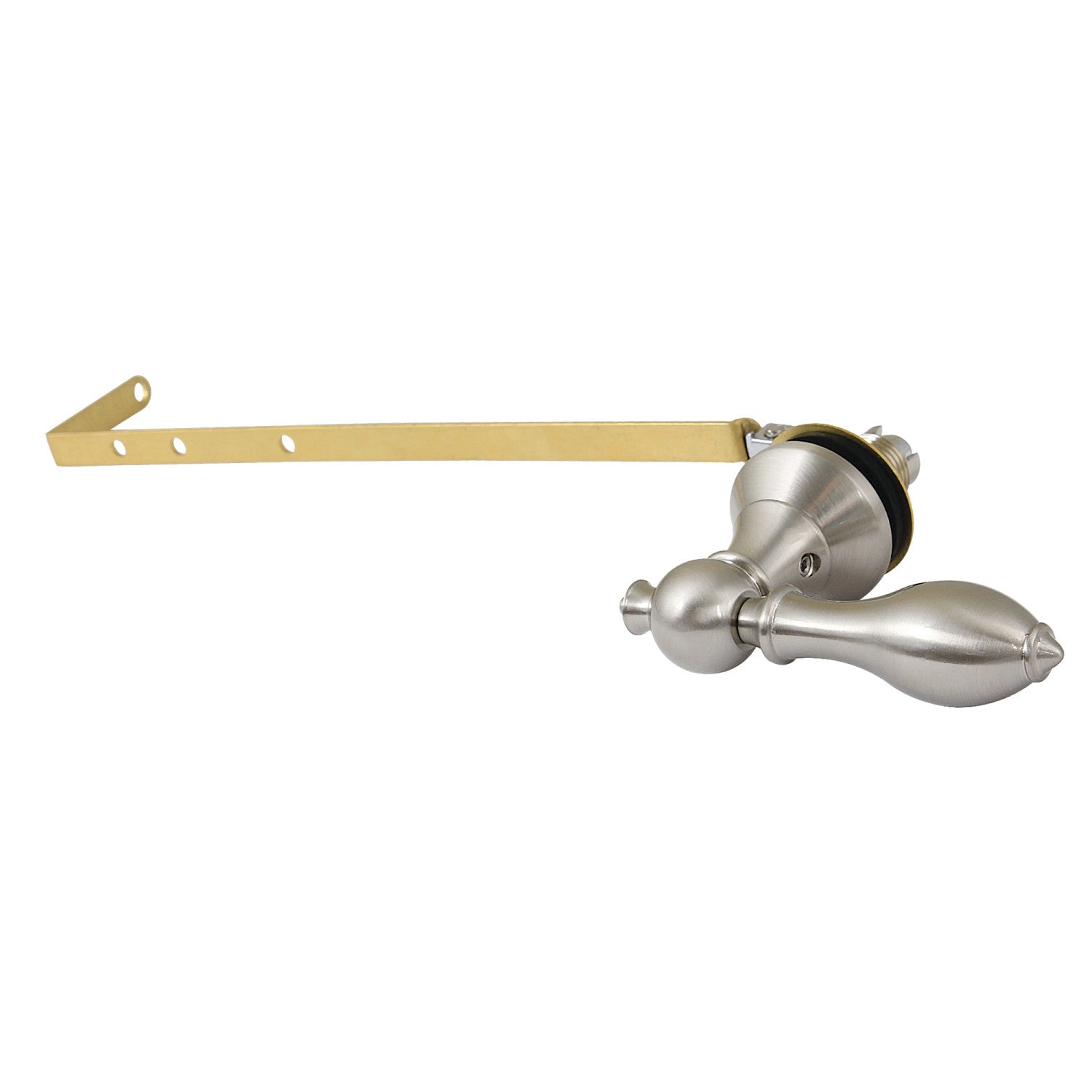 Universal Toilet Tank Lever - Front or Side Mount Brushed Nickel Handle for Easy Flushing | Perfect for Bathroom Renovation & Home Improvement