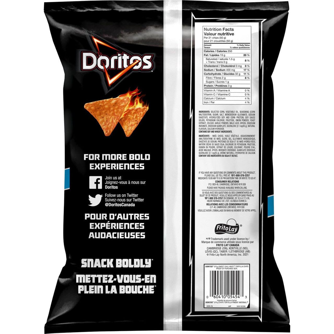 **Doritos Sweet Chili Heat Tortilla Chips, 13.1 oz (370g) Value Size Bag – Crunchy & Spicy Snack – Perfect for Parties, Movie Nights & Game Day (Imported from Canada)**