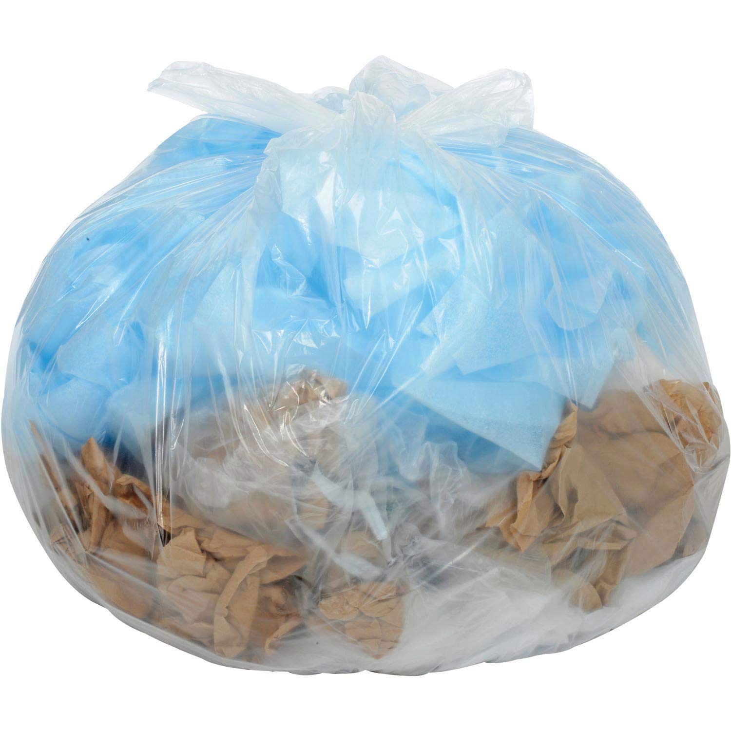 40-45 Gallon Heavy Duty Clear Trash Bags - 2.5 Mil Thick, 100 Count - Extra Strong Large Garbage Bags for Home, Office, and Commercial Use - Perfect for Kitchen, Yard Waste, and Heavy Debris Disposal