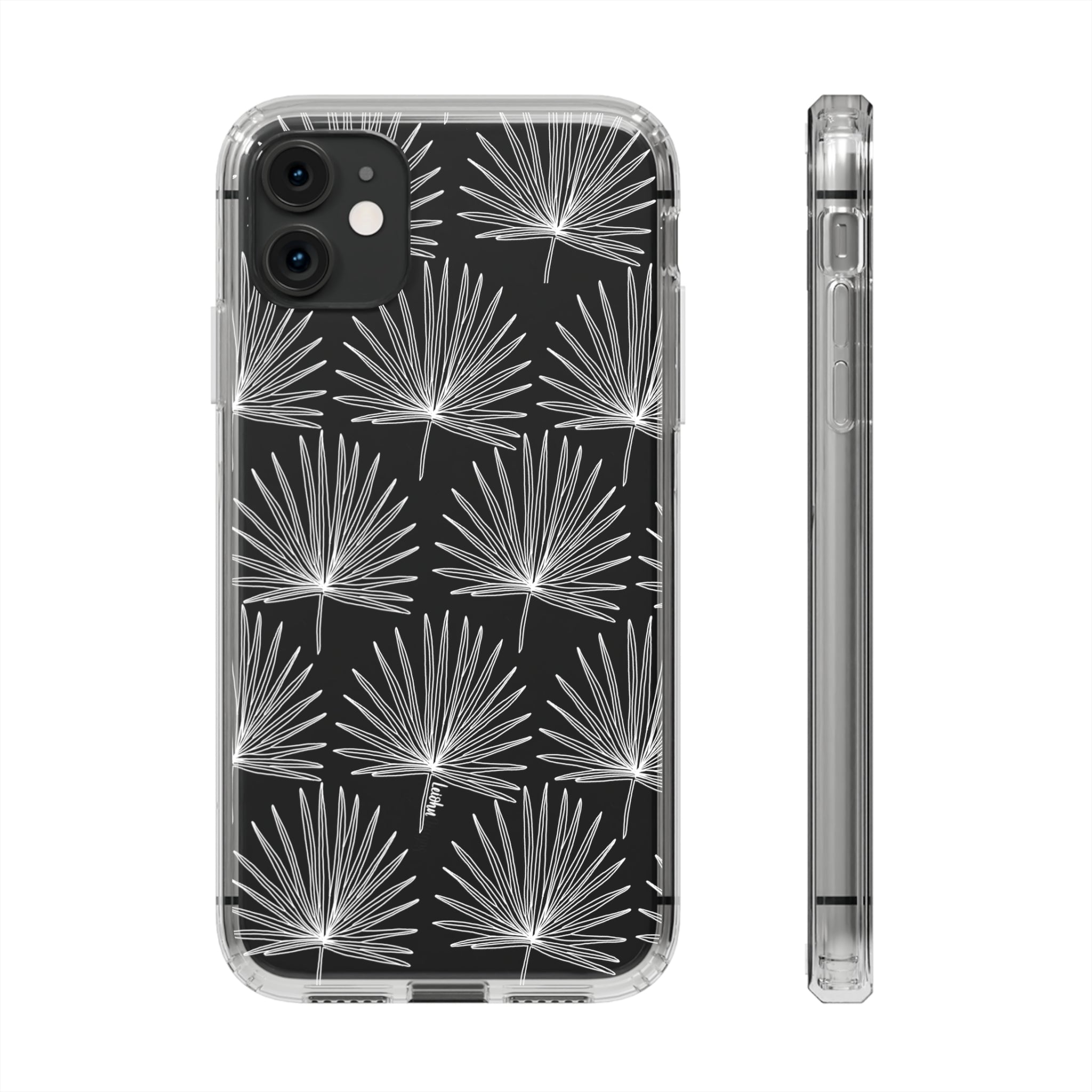 FAN PALM Clear Phone Case - Slim Protective Cover for iPhone 15/14/13/12/11 Pro Max XR XS - Durable Scratch-Resistant TPU Case - Perfect for Daily Use, Travel & Outdoor Activities