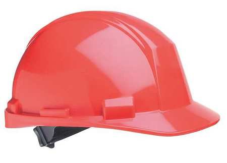 Premium Hard Hat with Front Brim & 4-Point Ratchet Suspension - ANSI Certified Red Safety Helmet for Construction, Industrial & DIY Projects