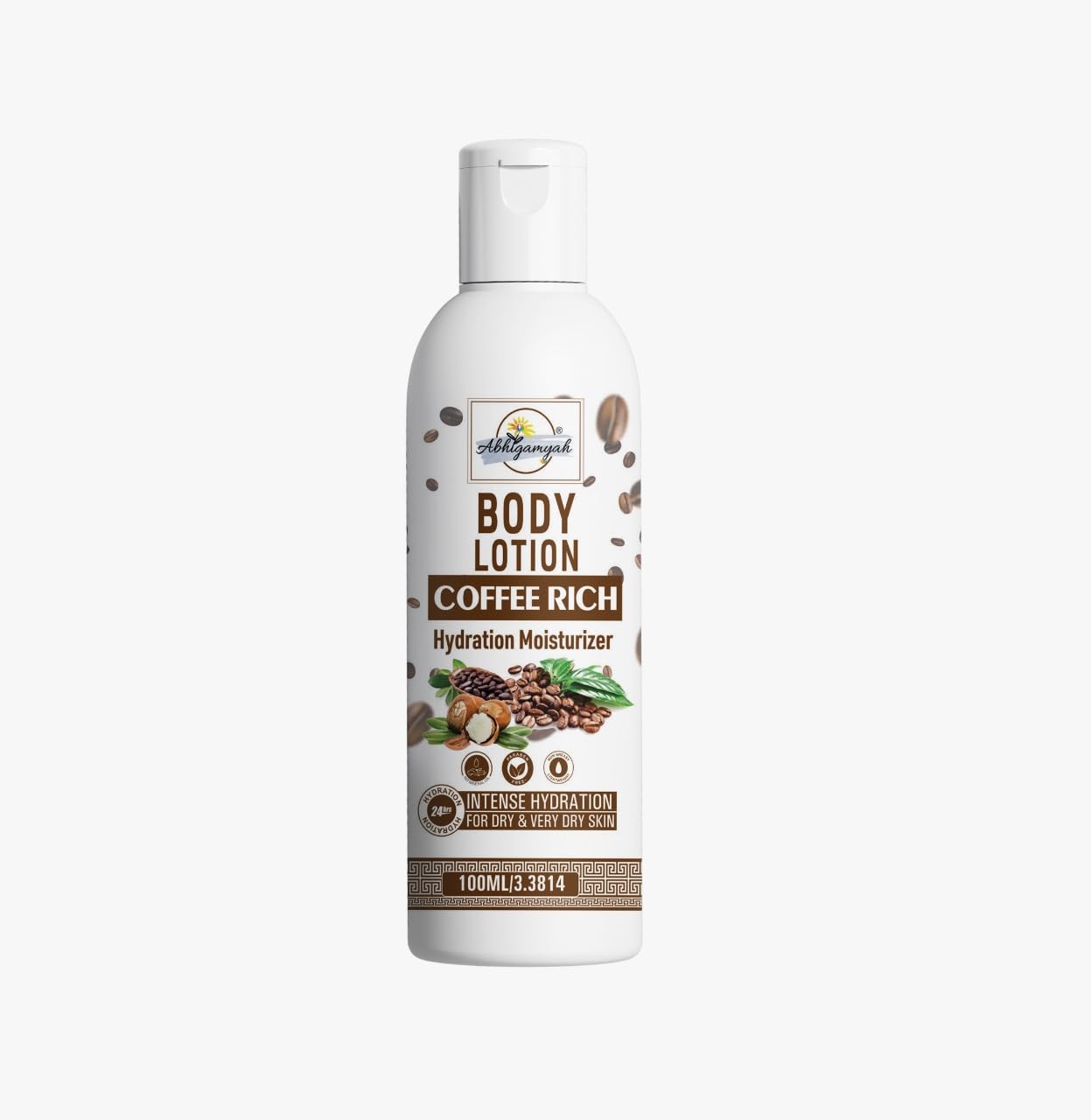 Abhigamyah Coffee Rich Body Lotion - Daily Moisturizing Cream for Dry Skin | Paraben-Free, Mineral Oil-Free Hydrating Lotion for Men & Women | 100ml Twin Pack | Perfect for Post-Shower & Nighttime Skin Care