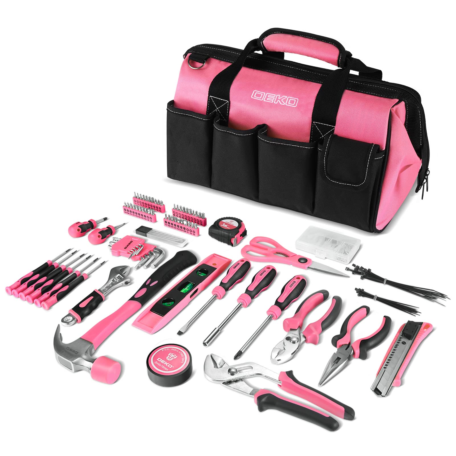 DEKOPRO 180-Piece Pink Tool Kit for Women - Home Repair & DIY Projects