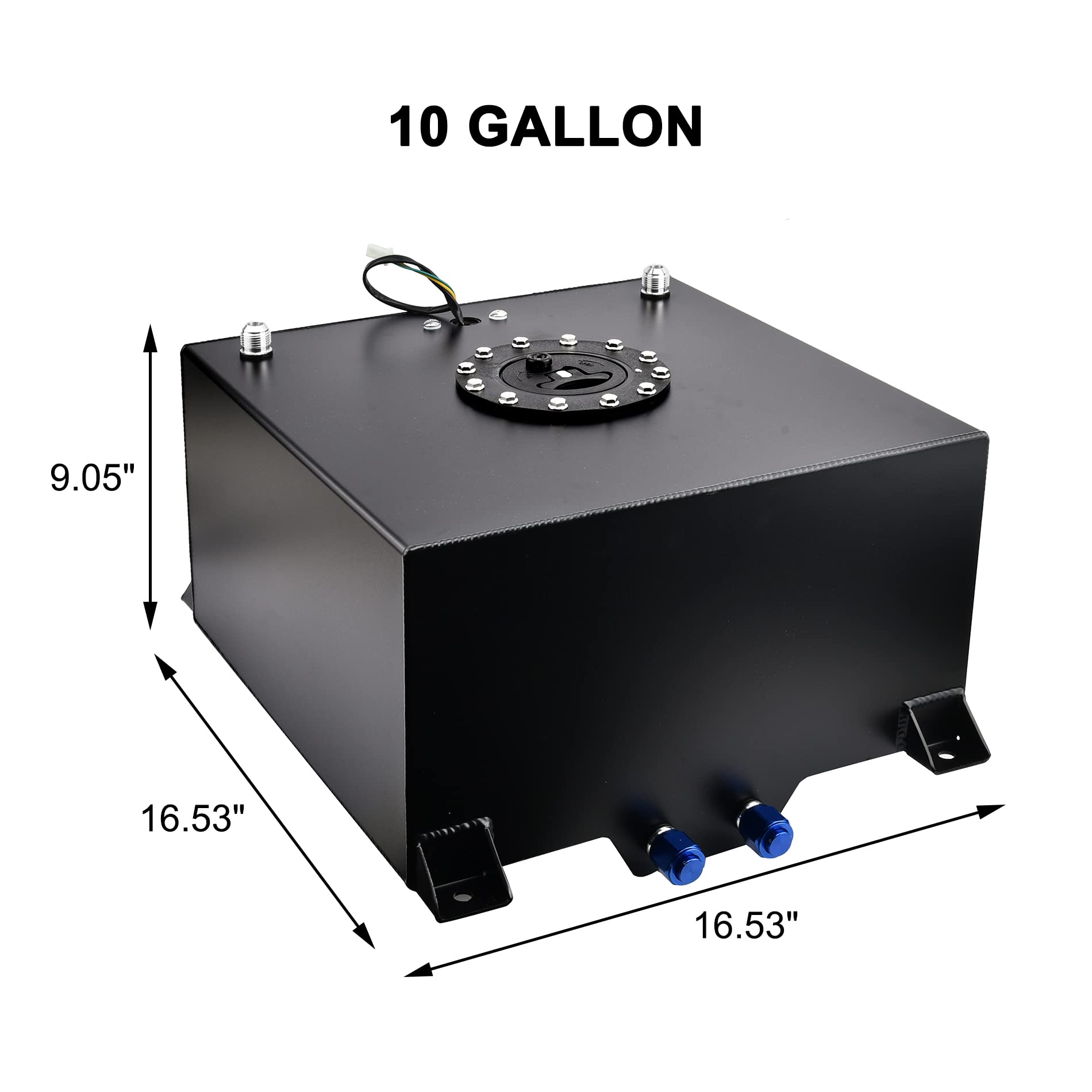 EVIL ENERGY 10 Gallon Aluminum Fuel Cell Gas Tank with Level Sender - Black - High Performance for Street Racing & Drift Cars | Perfect for Track Days, Drag Racing & Custom Builds