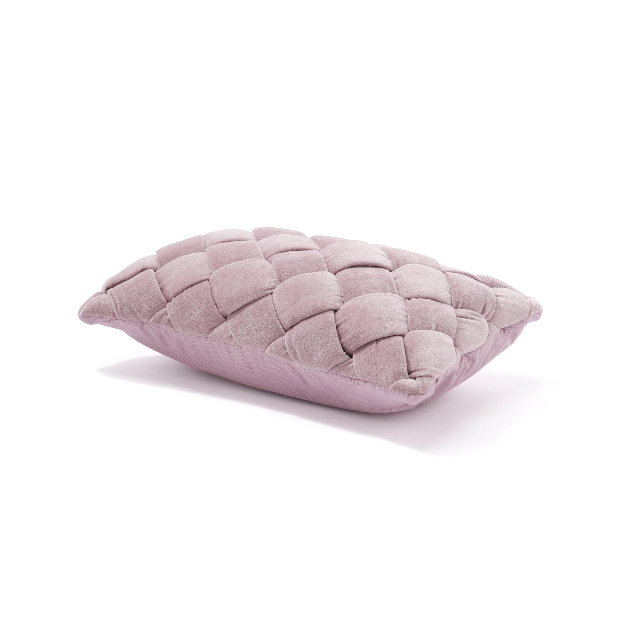 Handwoven Basket Weave Cushion Cover 16x10 Inches - Soft Purple Boho Pillow Case for Sofa, Bed, Chair - Home Decor & Bohemian Style Living Room Accessories