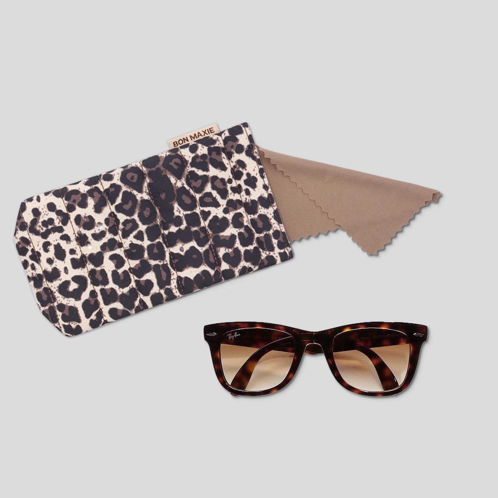 Easy Squeezy Glasses Case - Leopard Print Eyewear Holder for Travel, Home & Office | Protective Hard Shell Sunglass Storage