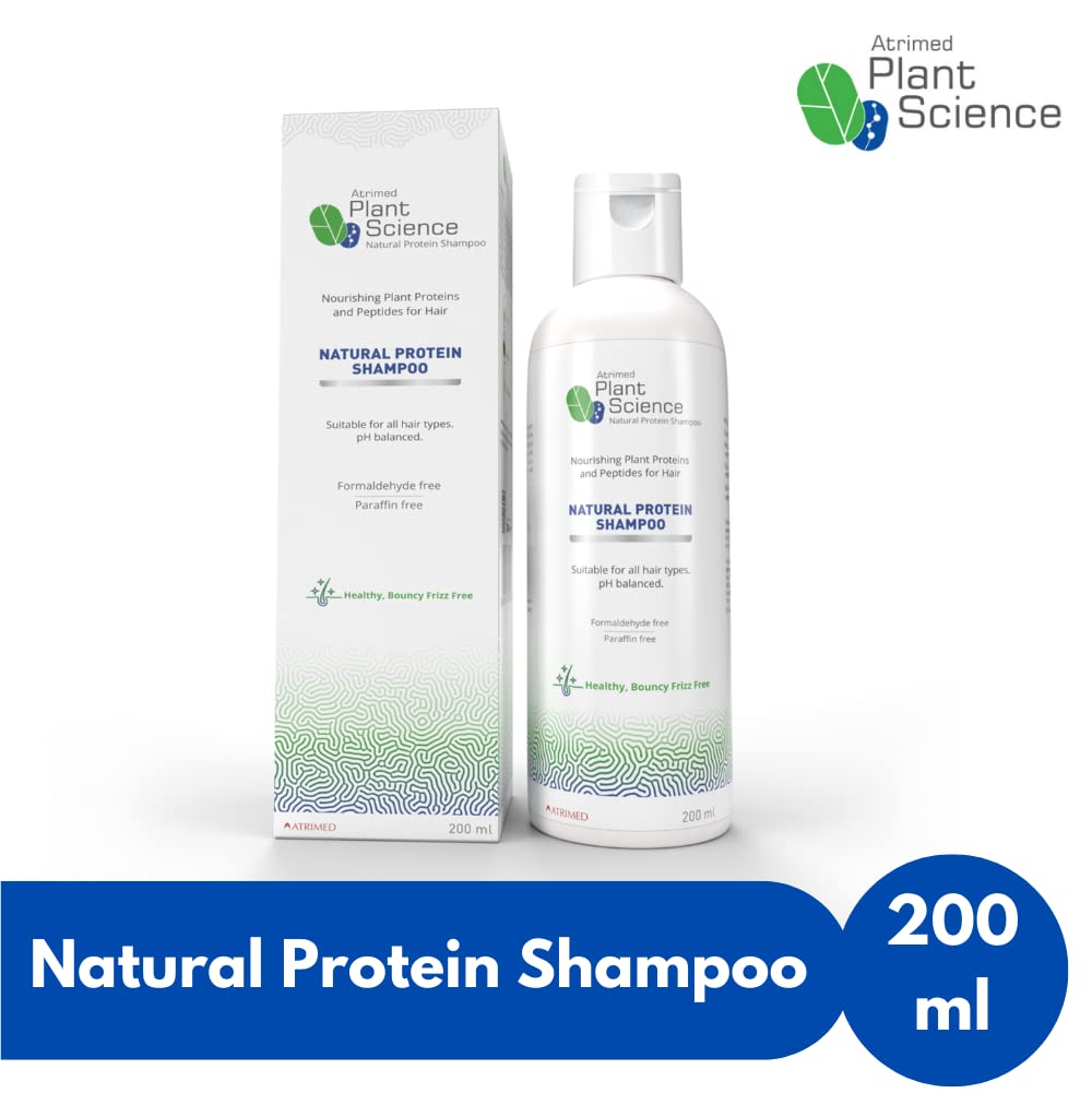 Atrimed Plant Science Natural Protein Shampoo - Repair Damaged Hair for Healthy & Frizz-Free Locks (200ml) | Gentle Daily Use for Dry, Damaged Hair at Home or Salon