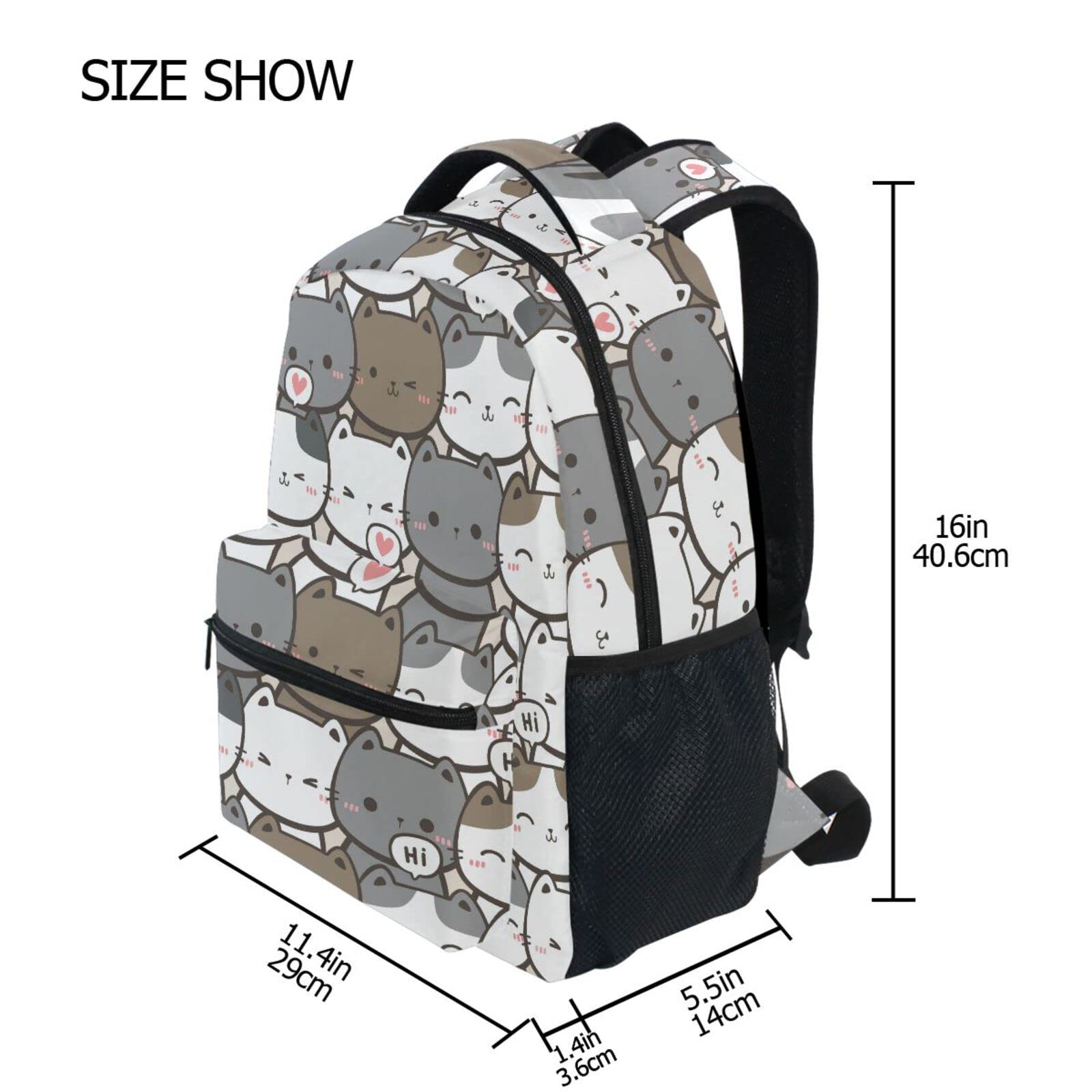 Cute Grey Cat Backpack for Women & Men - School, Travel & Laptop Bag